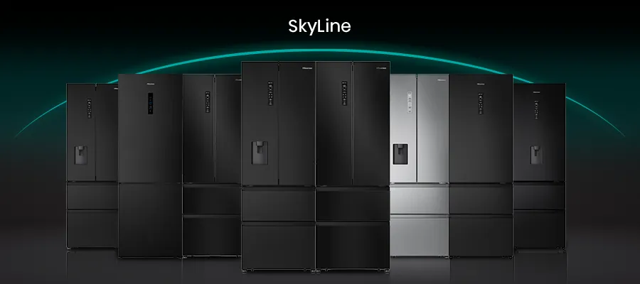 The complete Hisense SkyLine series of refrigerators