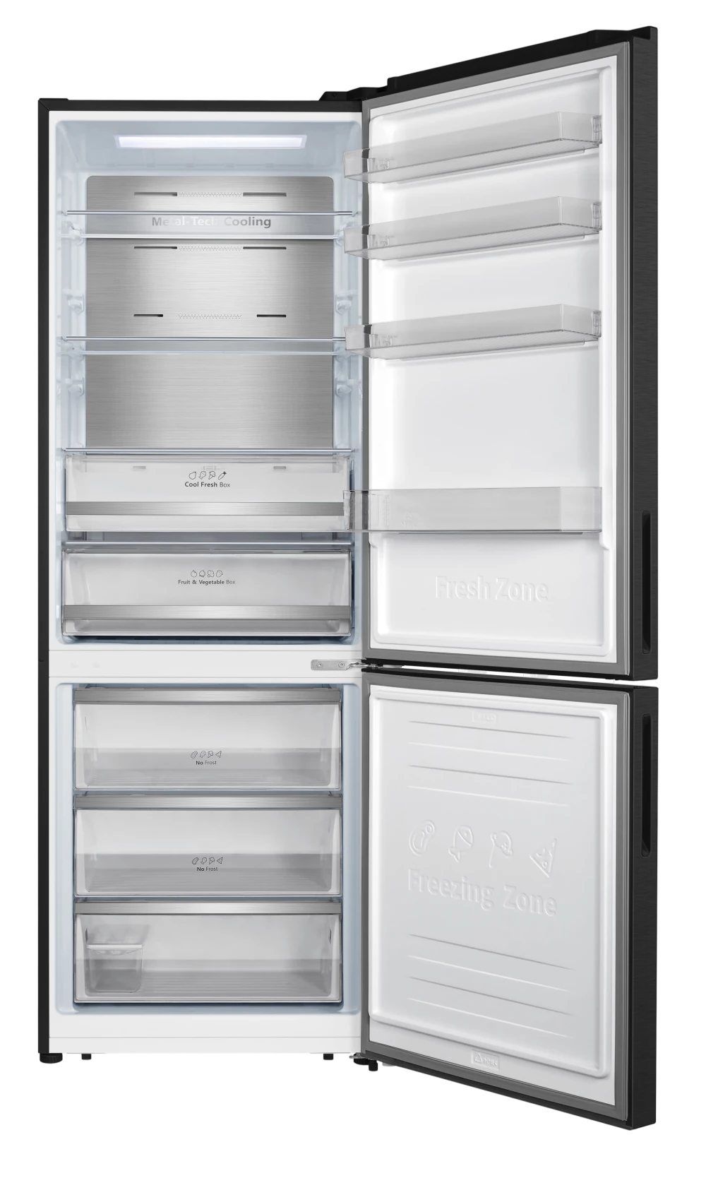 Frigiderul Hisense RB645N4BFE deschis