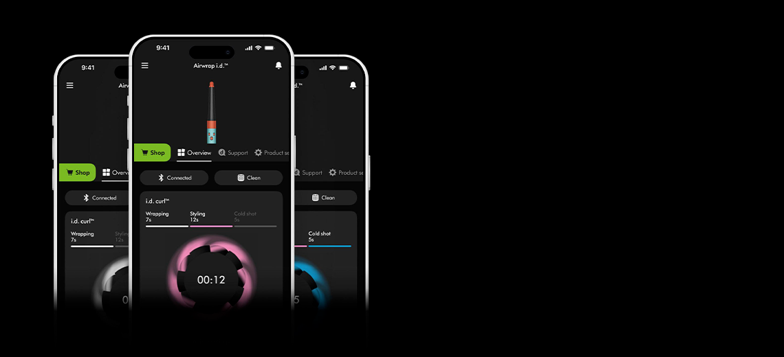 Экраны приложения MyDyson и персонализированная последовательность укладки