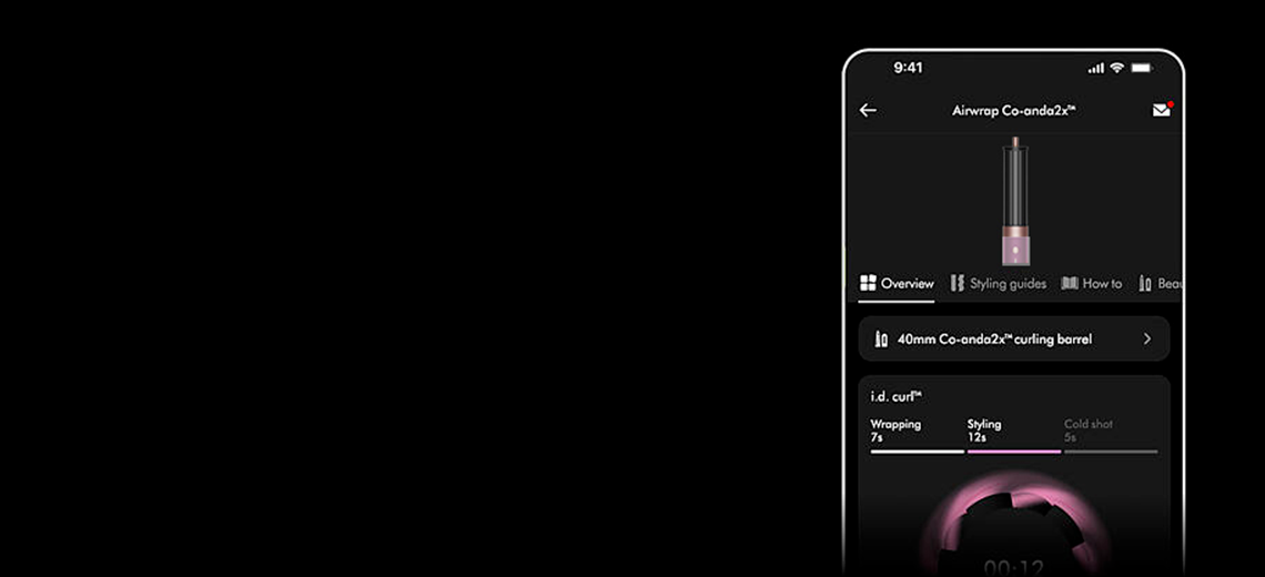 Aplicația MyDyson cu profilul personalizat i.d. curl