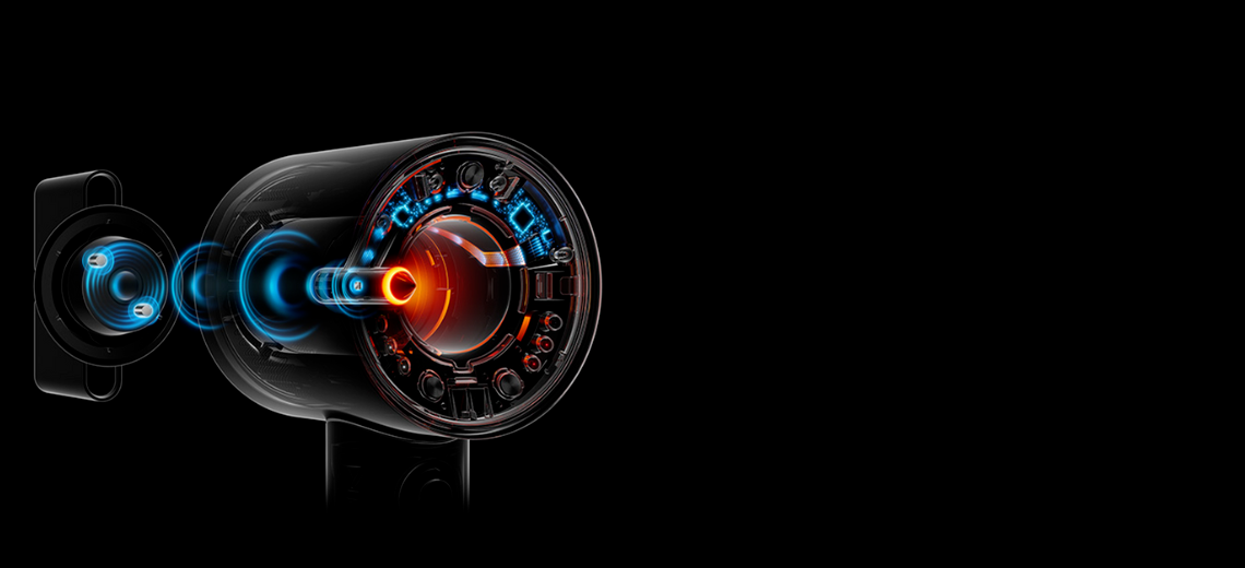 Поток воздуха и компоненты двигателя Dyson Supersonic Nural